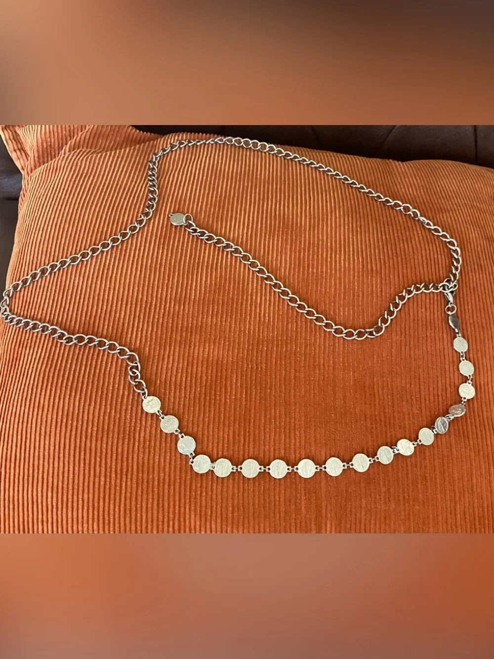 Vintage Silver Toned Coin/Chain Belt
